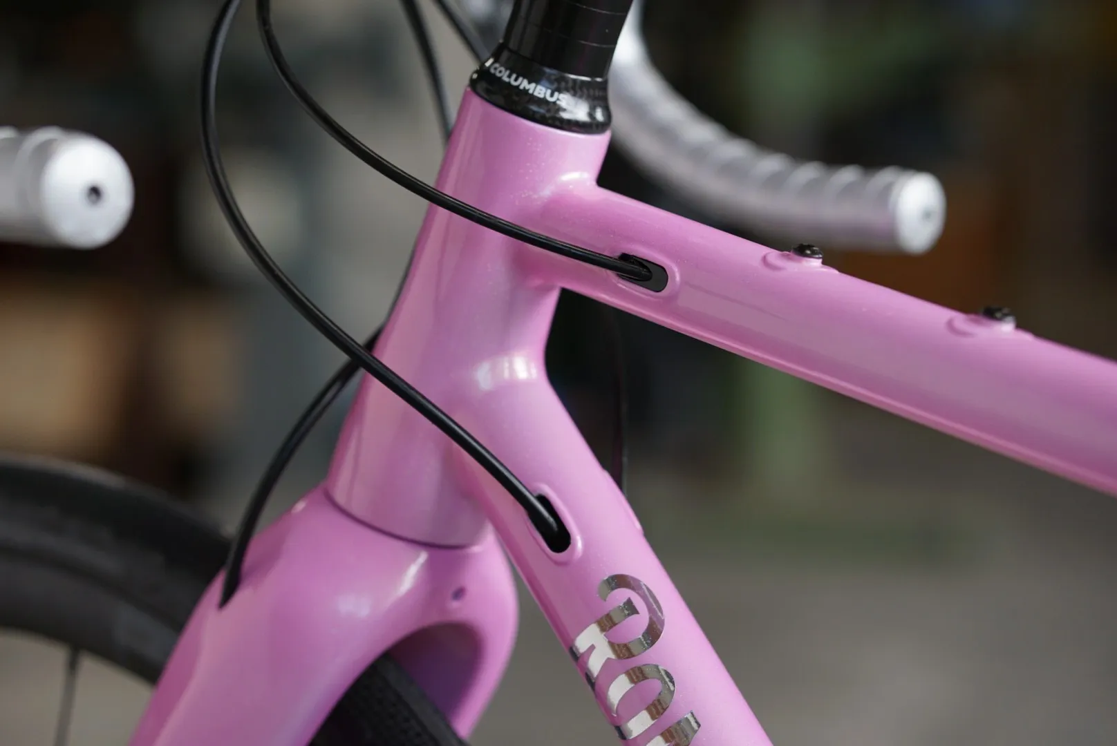 Nodo sterzo e passaggio cavi — Romanelli Cicli Tuck turn, gravel Marghe