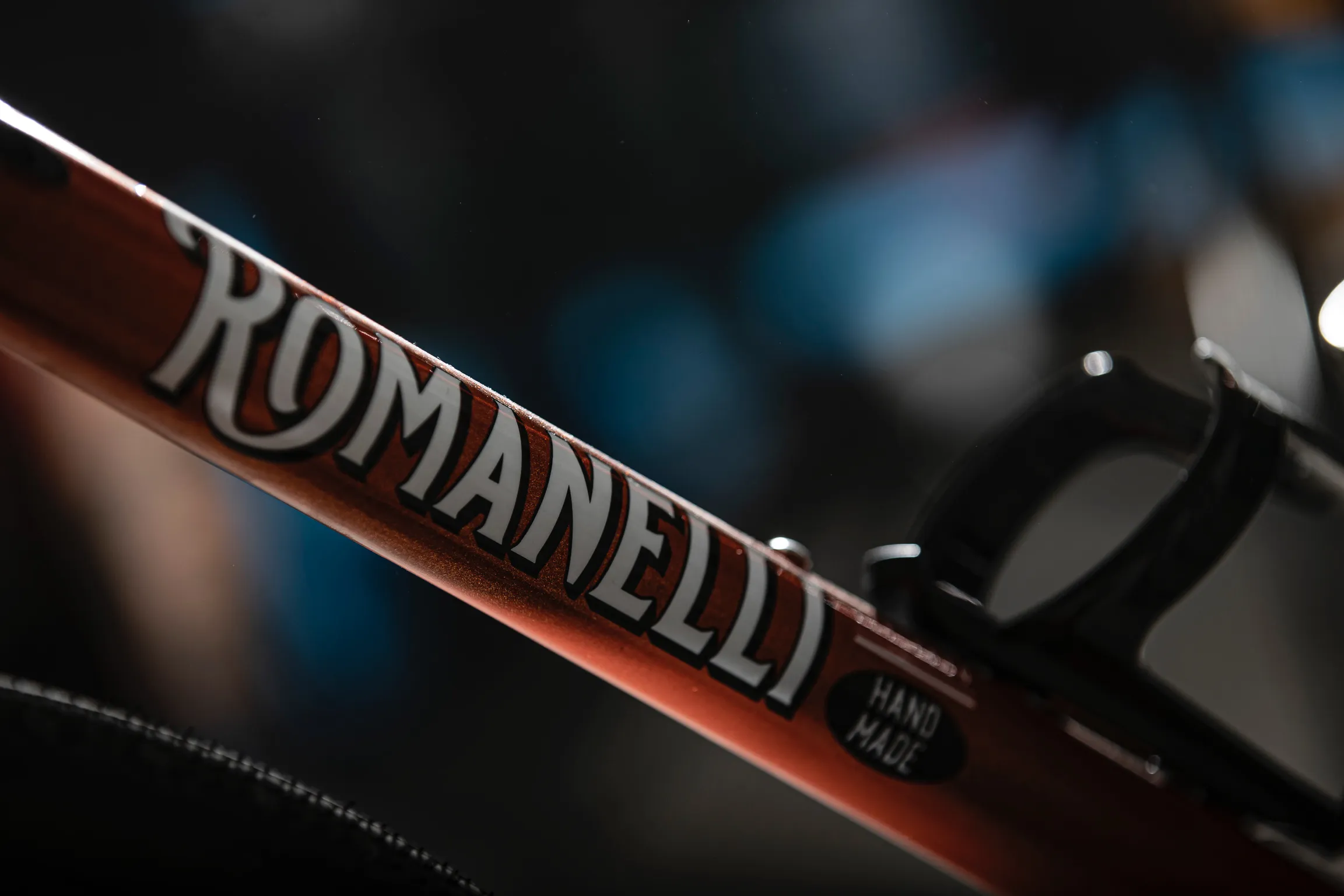 Logo sul tubo obliquo — Romanelli Cicli Tuck turn, arancione