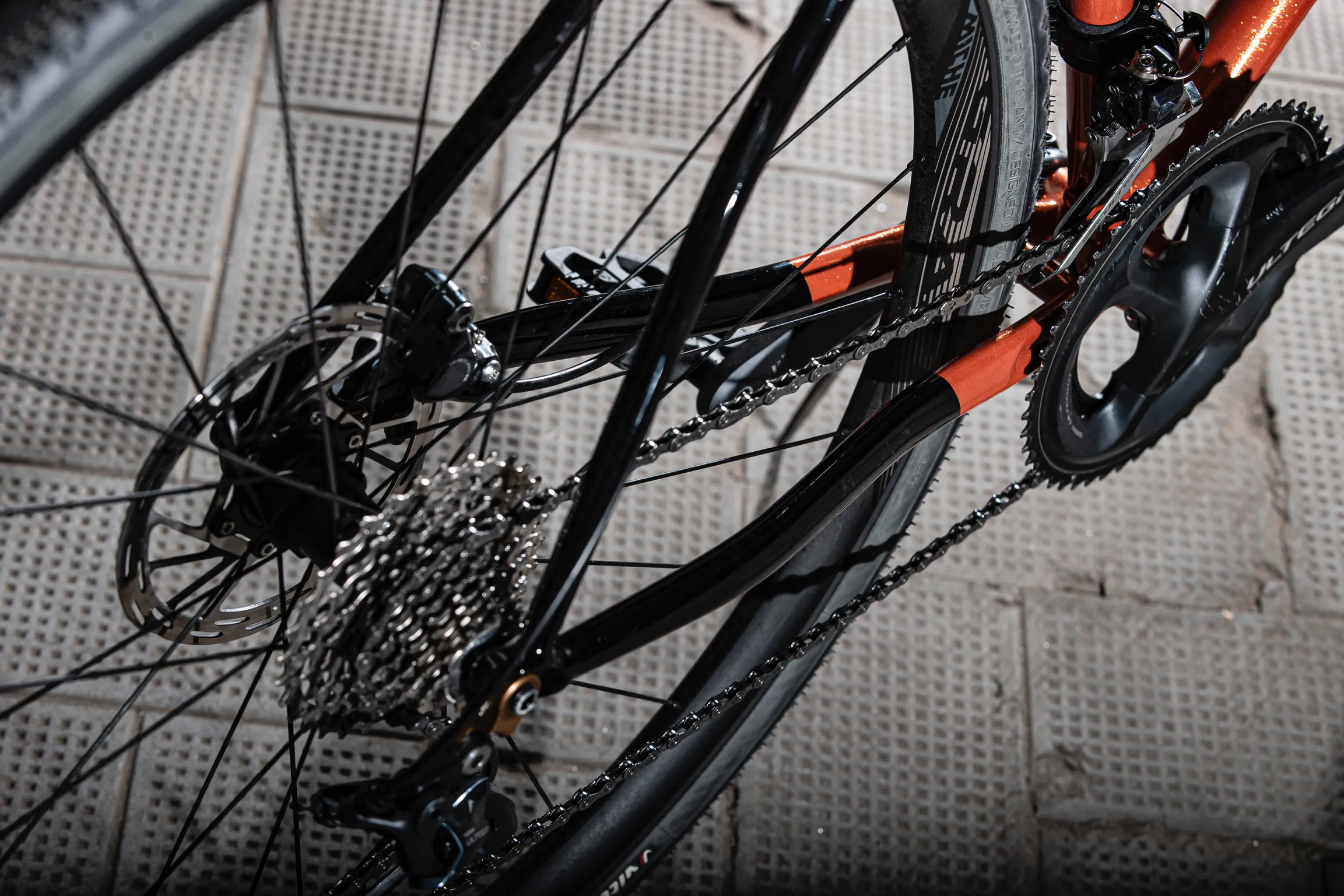 Trasmissione e ruota posteriore — Romanelli Cicli Tuck turn, arancione